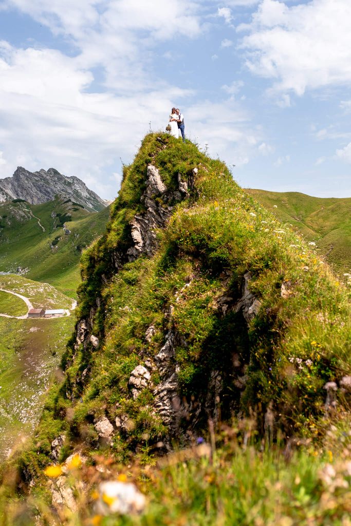 Elopement on a mountain top in German Alps