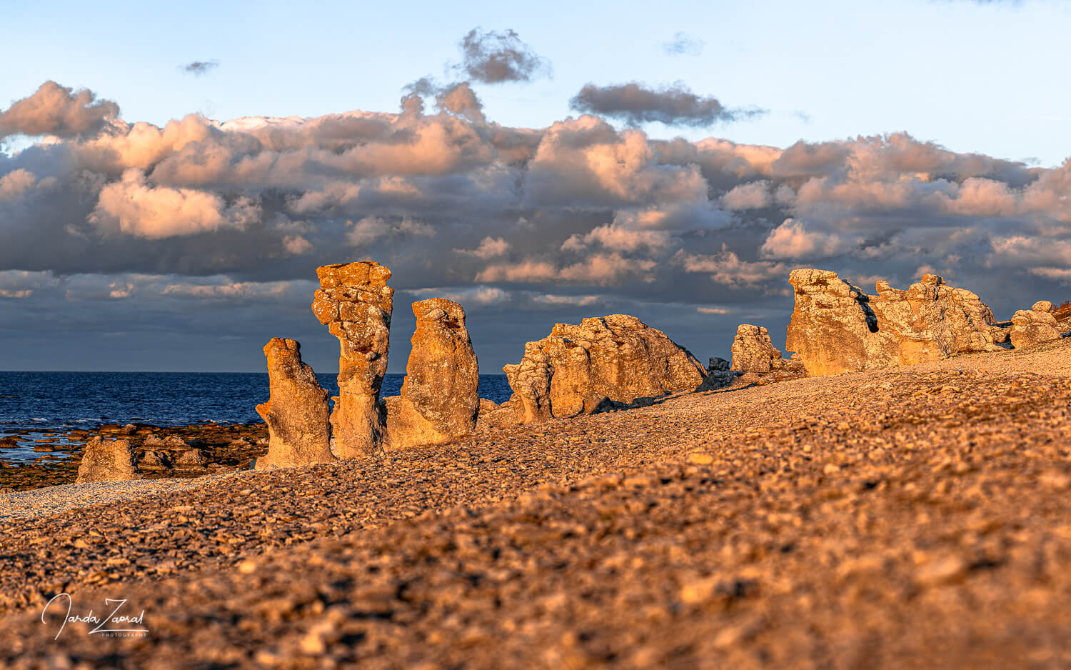 Beach with raukar at Gotland